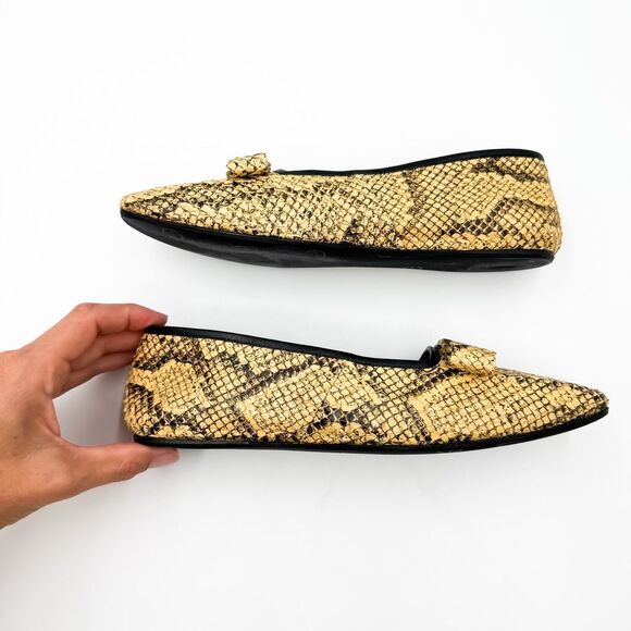 Gucci GG Leather Python Ballet Flats Lace Up Ribbon EU 38 - Picture 7 of 10